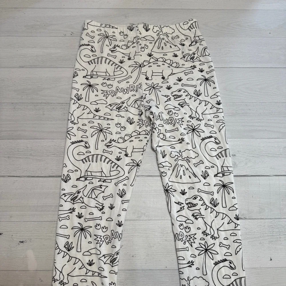 Caden Lane Colorable Two‎ Piece Pajama Set Jurassic Playground 9/10